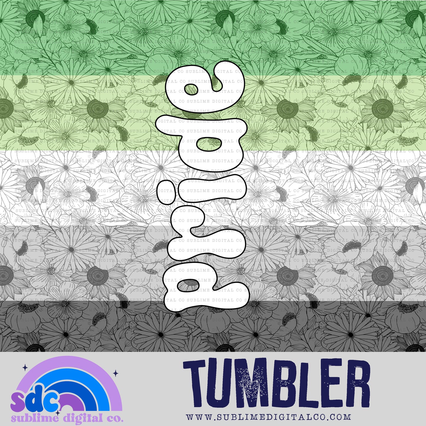 Aromantic Floral Pride • Pride • Tumbler Designs • Instant Download • Sublimation Design