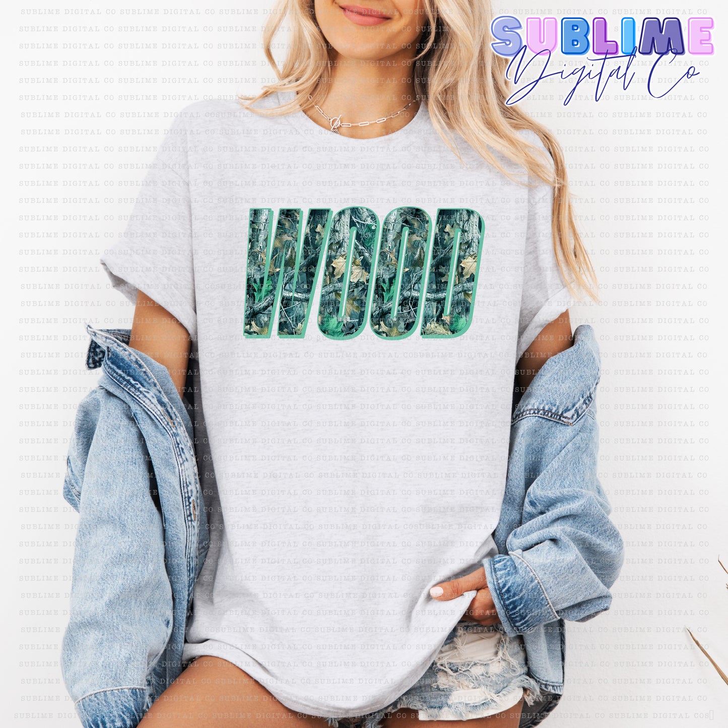 Wood - Turquoise Camo • TS • Instant Download • Sublimation Design