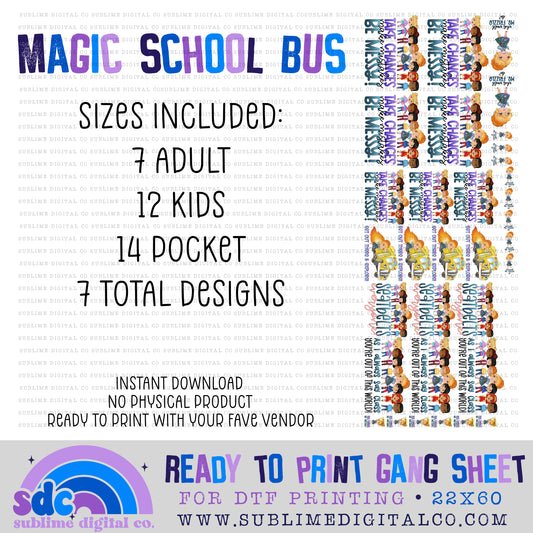 School Bus • Premade Gang Sheets • Instant Download • Sublimation Design