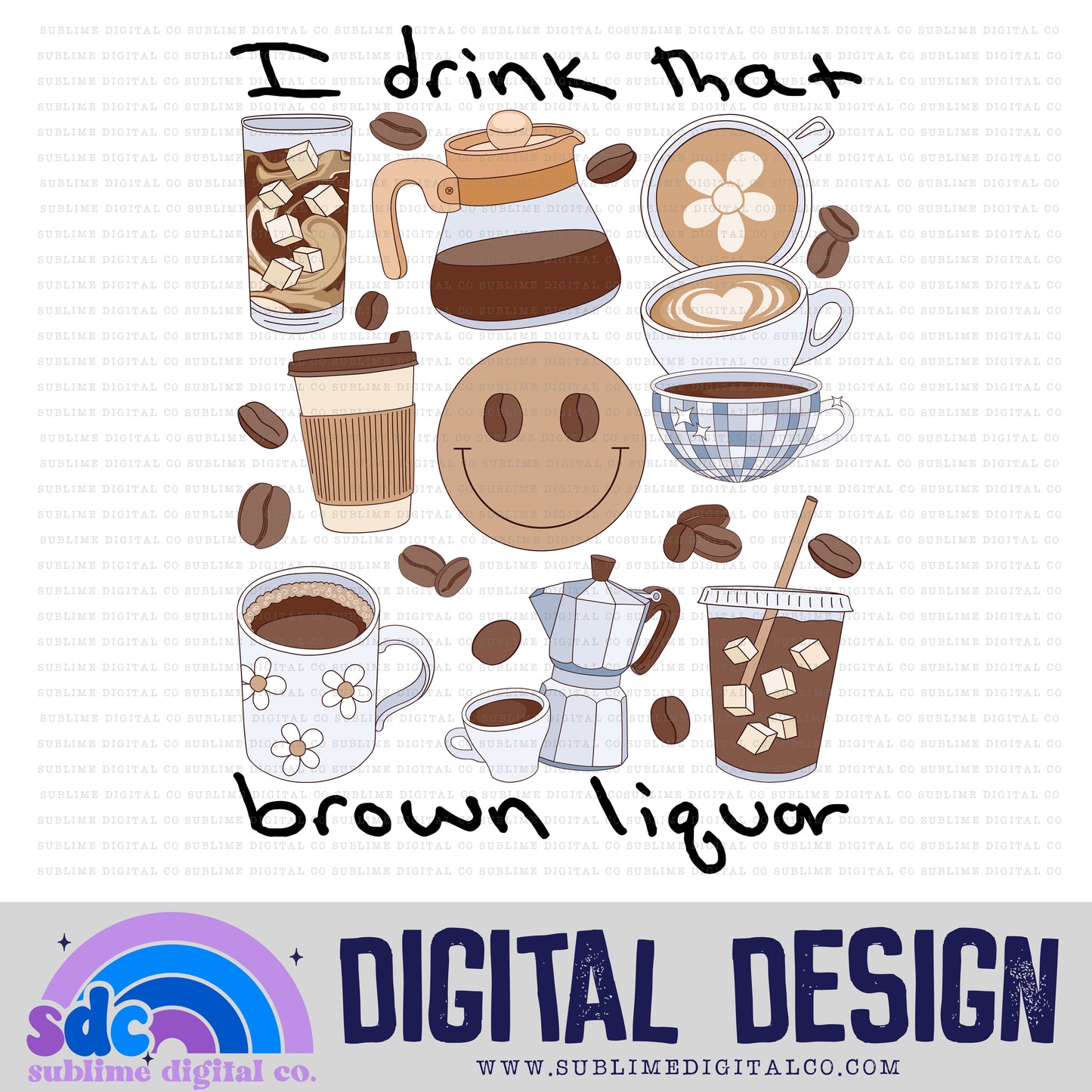 Coffee 6 - BL • TS • Instant Download • Sublimation Design