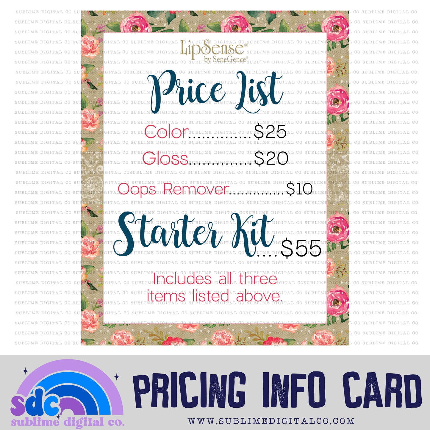 Pricing Info Card • Business Branding • Custom Digital Designs
