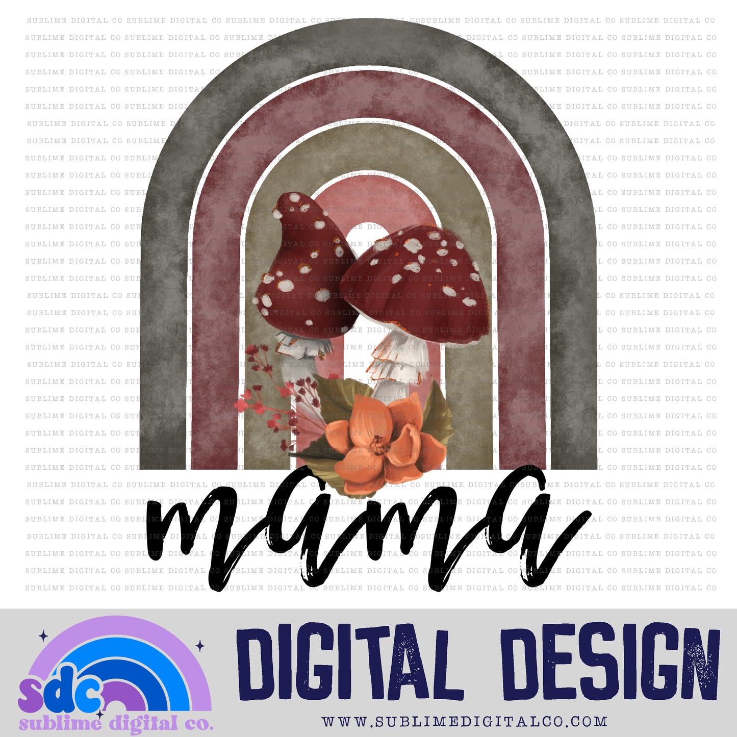 Mama - Mushroom Rainbow • Witchy • Instant Download • Sublimation Design