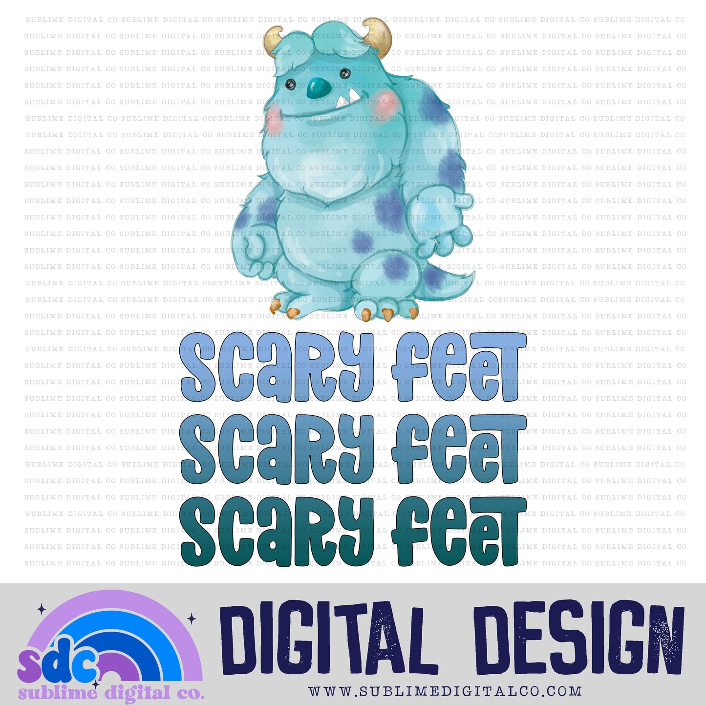 Scary Feet • Monsters • Instant Download • Sublimation Design