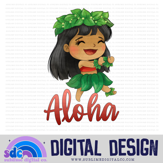 Aloha • Blue Alien • Instant Download • Sublimation Design