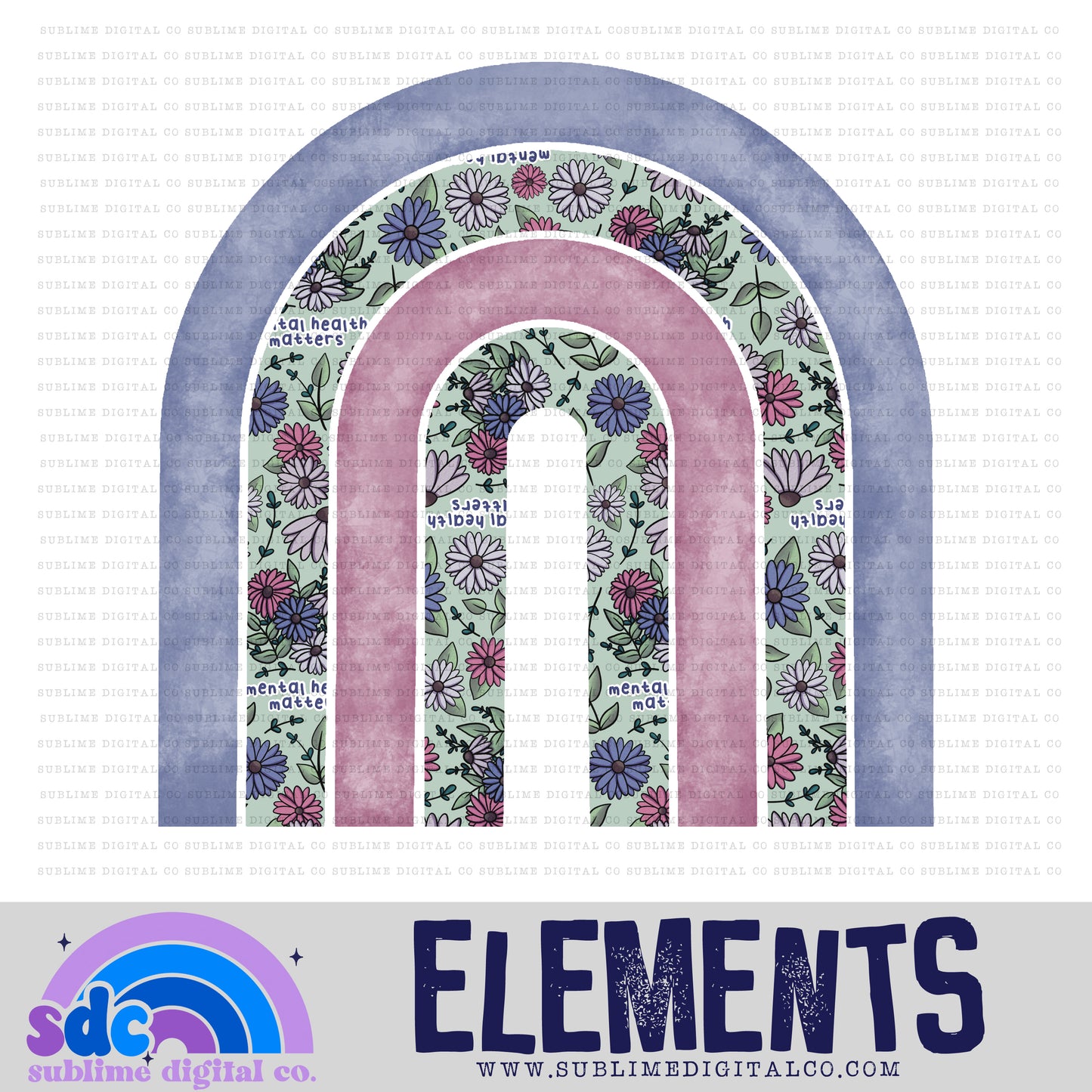 Mental Health Matters • Mental Health Awareness • Rainbow Element • Instant Download • Sublimation Design