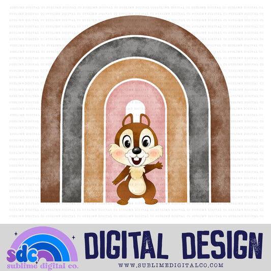 Brown Chipmunk Rainbow • Clubhouse • Instant Download • Sublimation Design