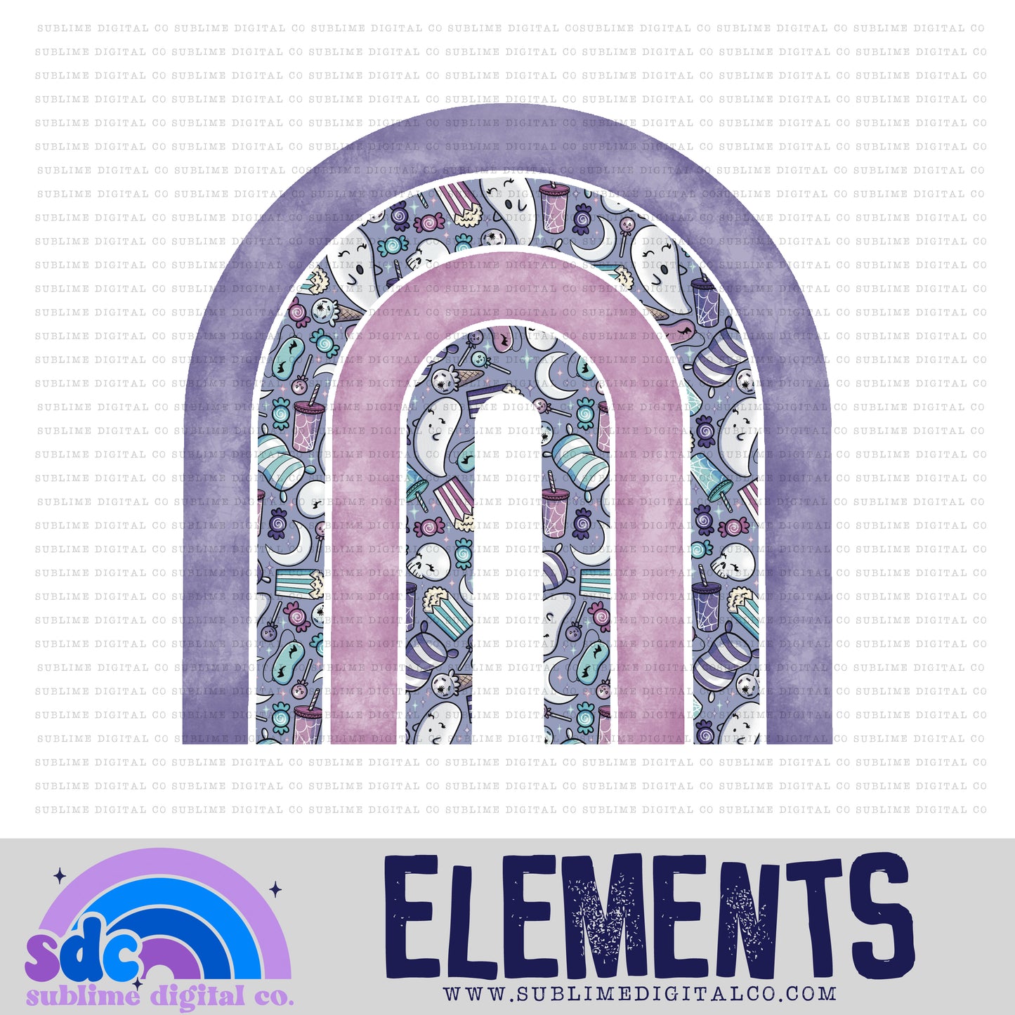 Ghouls Night • Rainbow • Elements • Digital Design • Instant Download • Sublimation