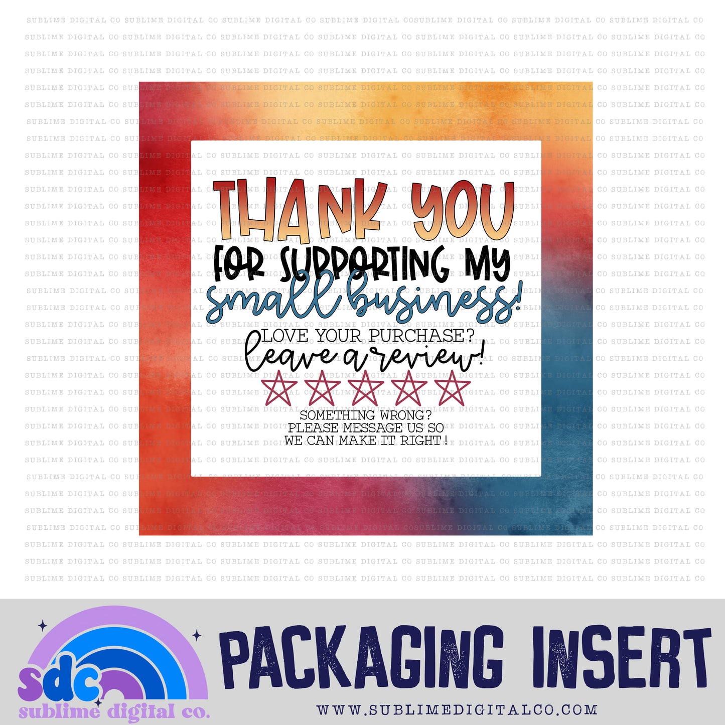 Fall Colors Thank You • Leave A Review • Packaging Insert • Instant Download