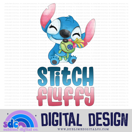 Fluffy • Blue Alien • Instant Download • Sublimation Design