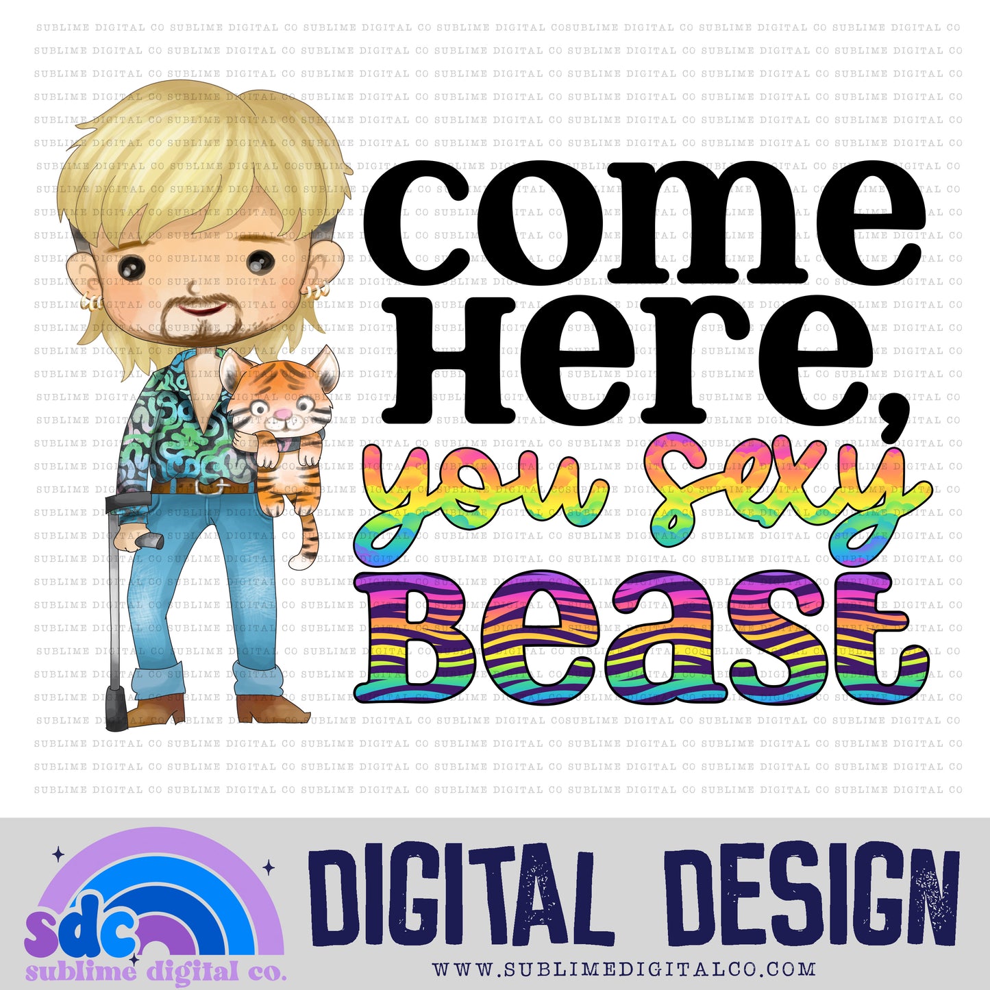 Sexy Beast • Tigers • Instant Download • Sublimation Design