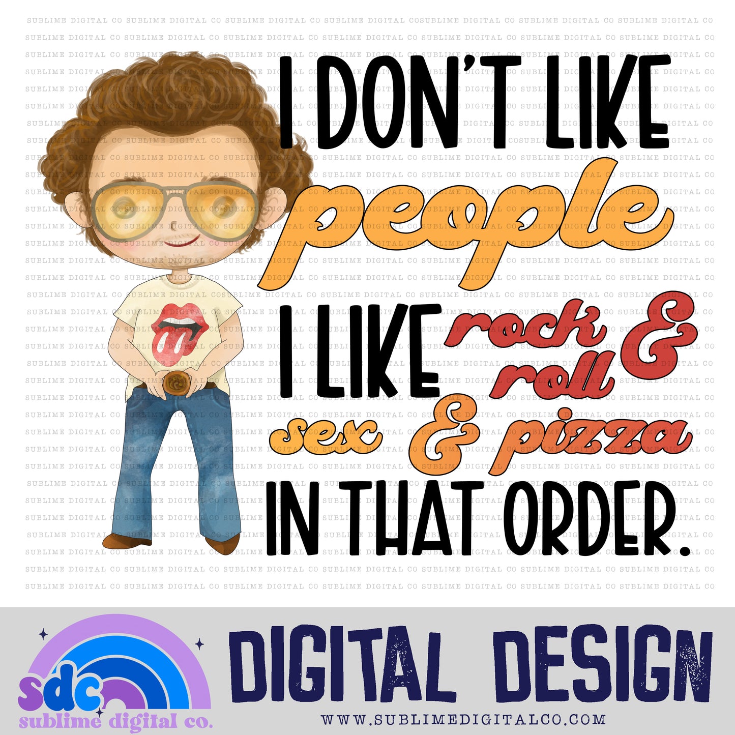 I Don't Like People • Retro Gang • Instant Download • Sublimation Design