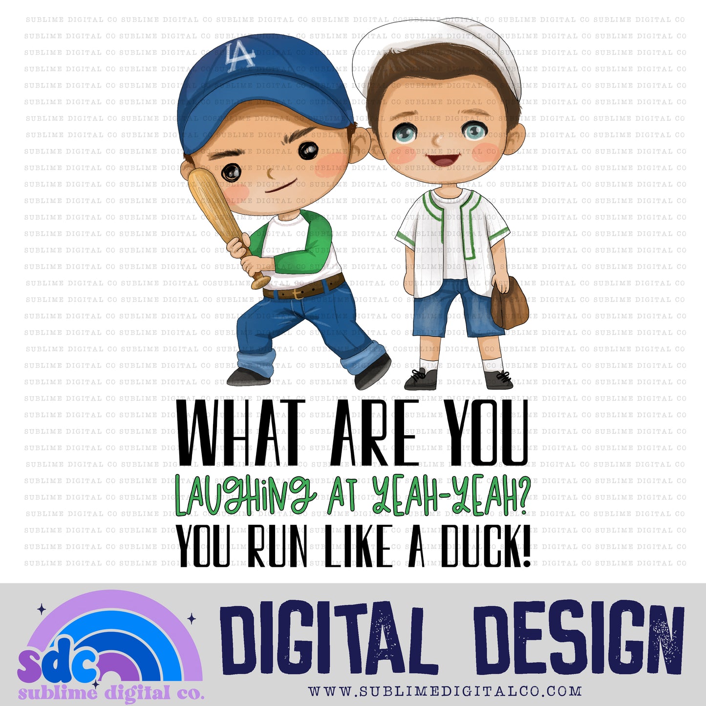 Duck • Baseball • Instant Download • Sublimation Design