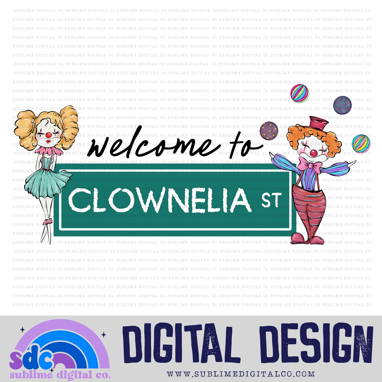 Clownelia • TS • Instant Download • Sublimation Design