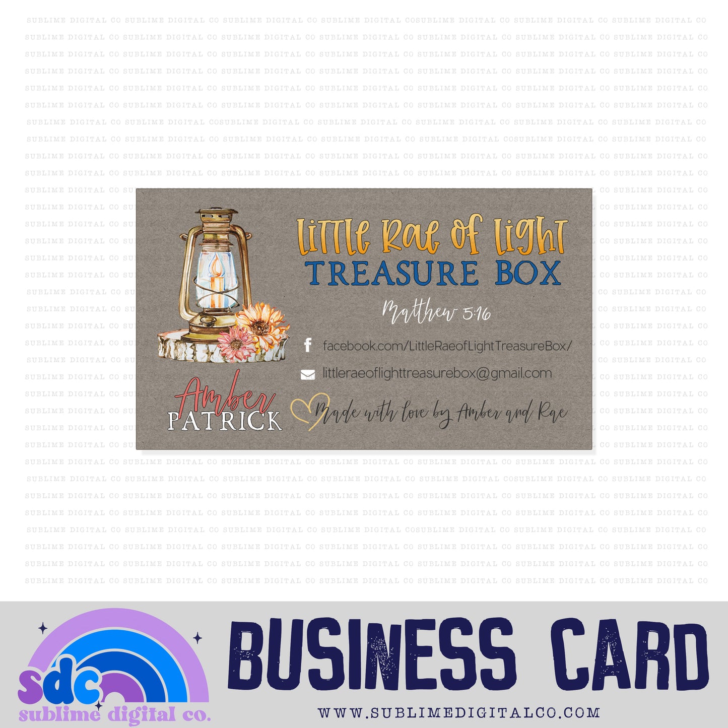 One  Sided Business Card • Business Branding • Custom Digital Designs