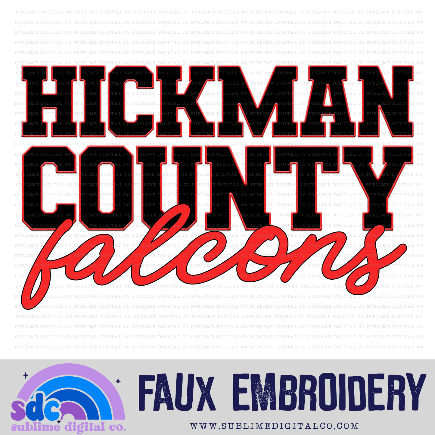 School Spirit Design • Faux Embroidery • Custom Design • Custom Digital Designs