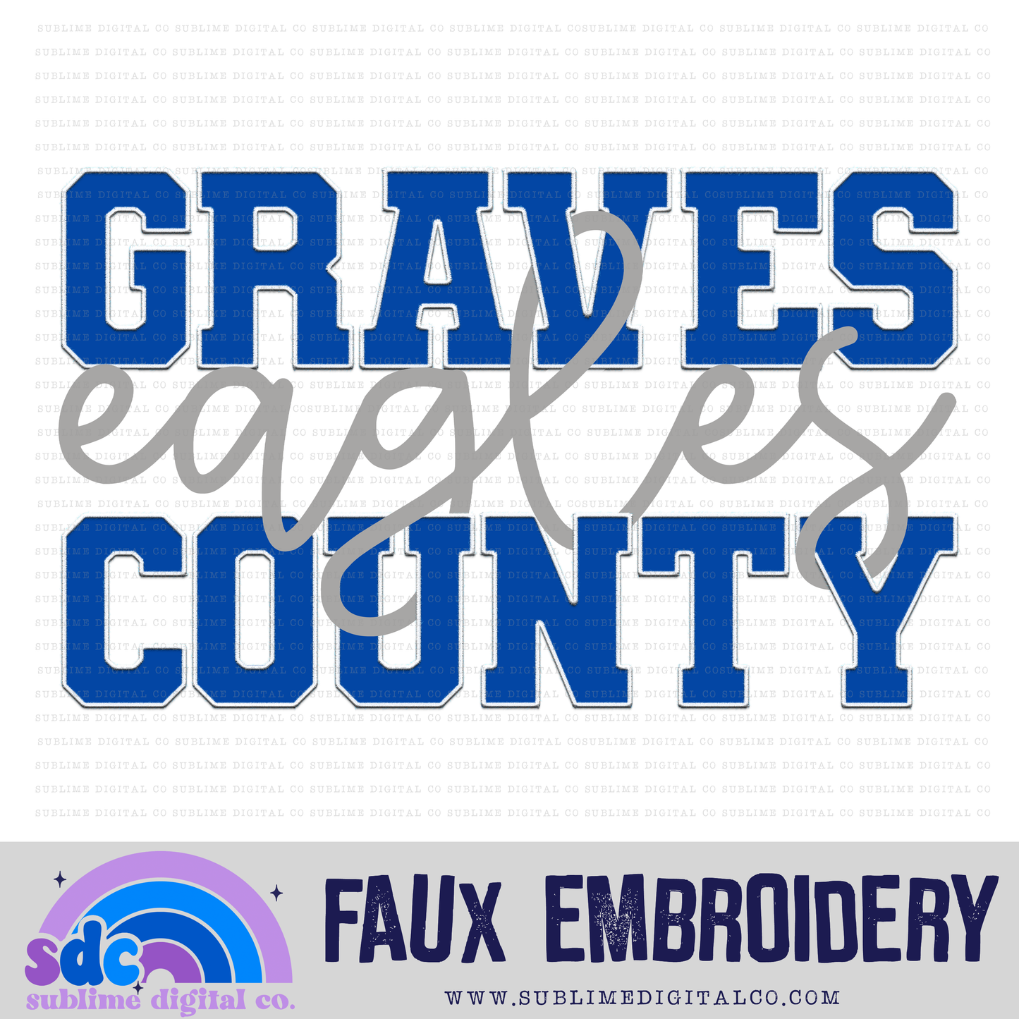 School Spirit Design • Faux Embroidery • Custom Design • Custom Digital Designs