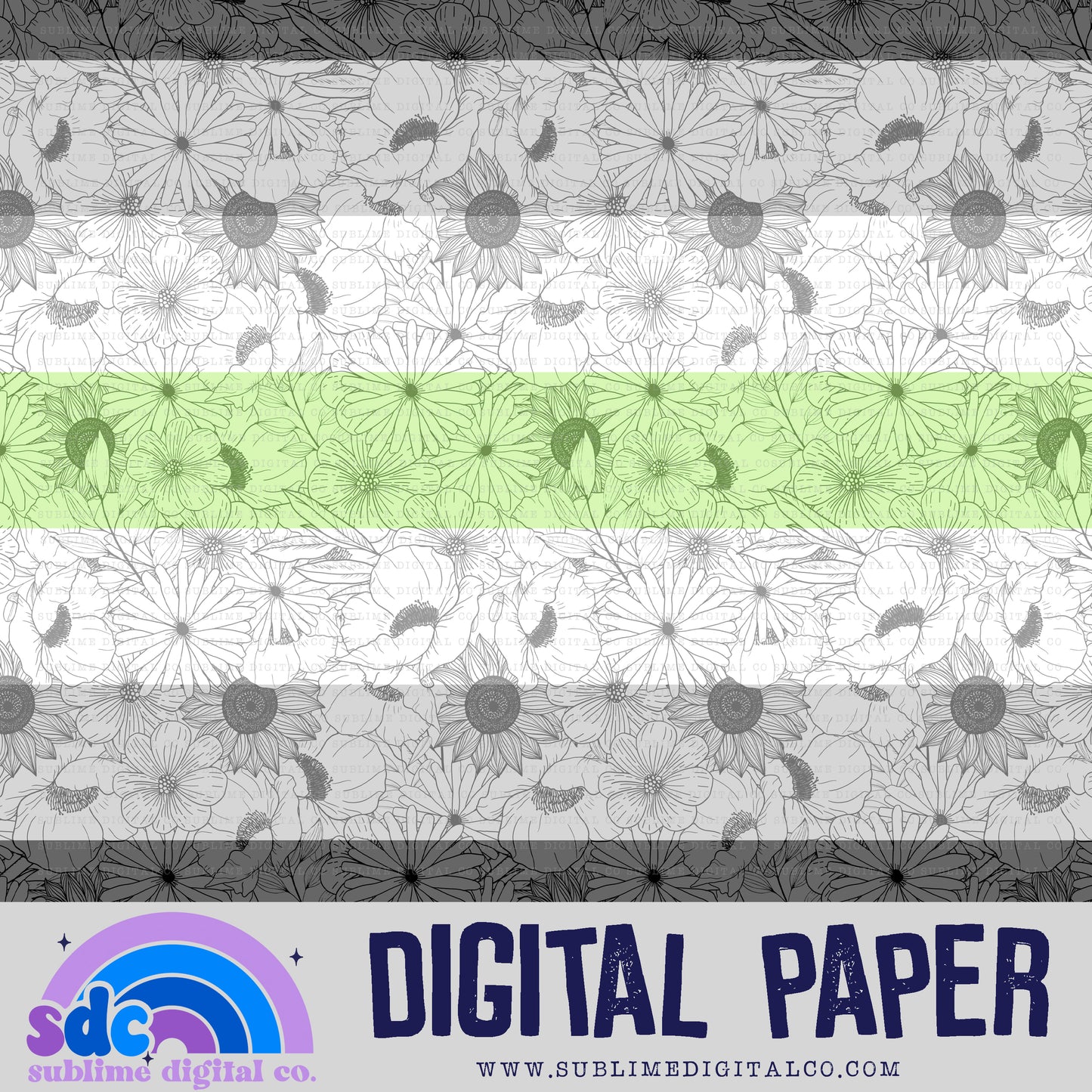 Agender Floral • Pride • Digital Paper • Instant Download