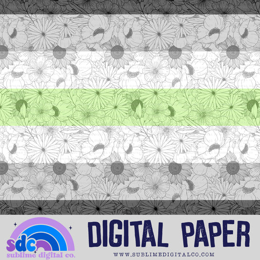 Agender Floral • Pride • Digital Paper • Instant Download