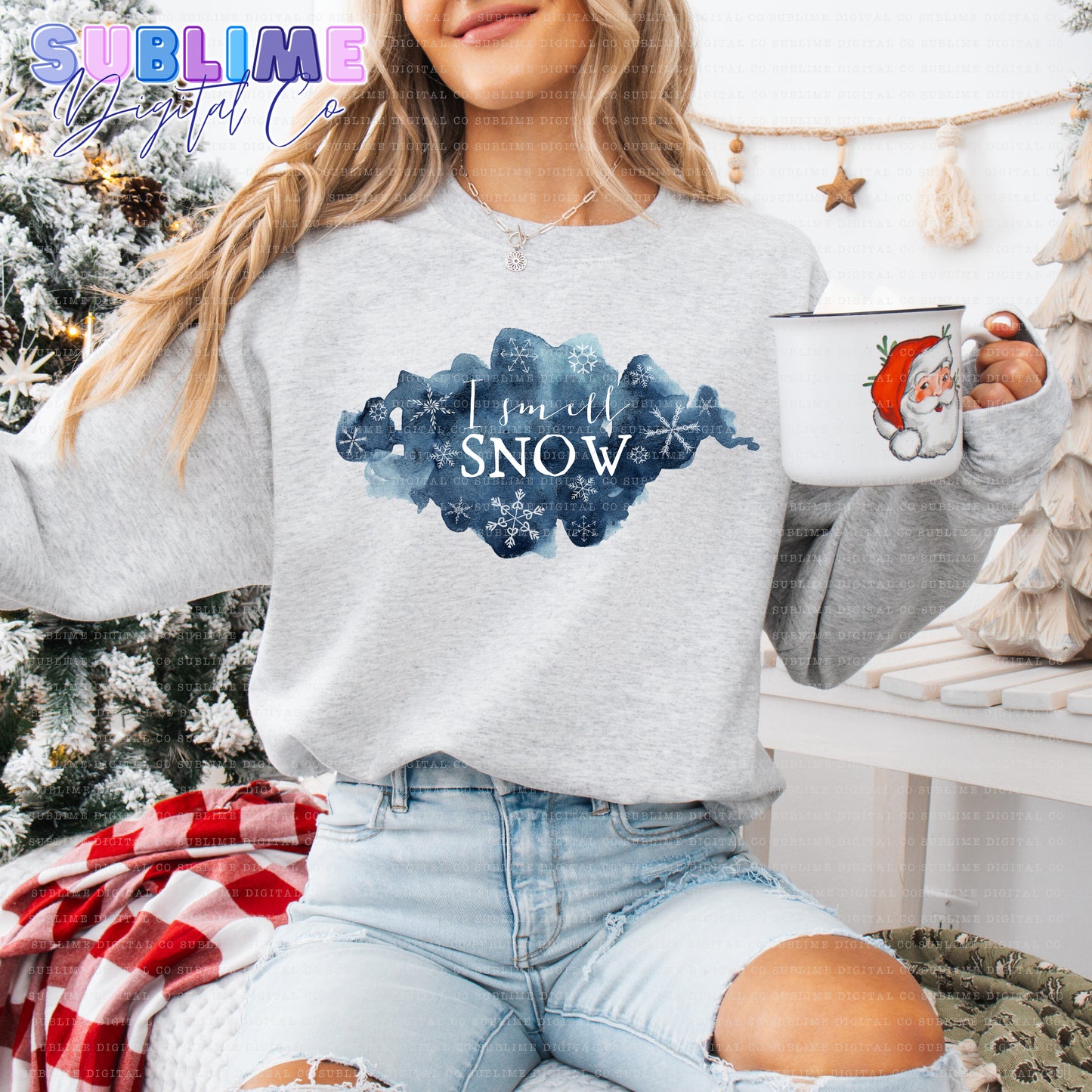 I Smell Snow • Mom & Daughter • Instant Download • Sublimation Design