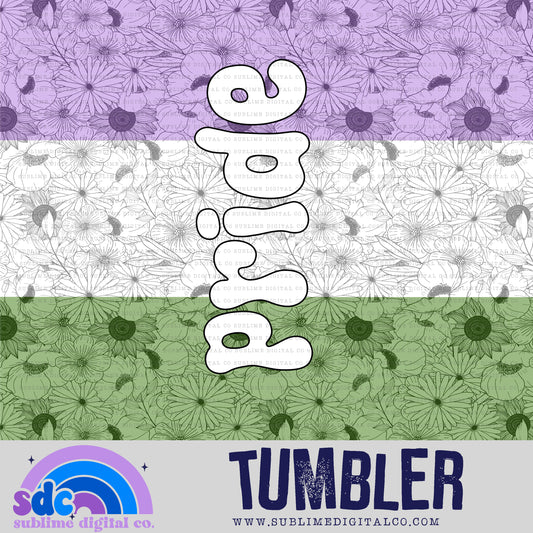 Genderqueer Floral Pride • Pride • Tumbler Designs • Instant Download • Sublimation Design