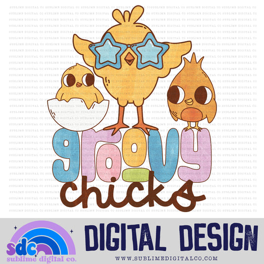 Groovy Chicks | Spring | Sublimation Design | Instant Download | PNG File