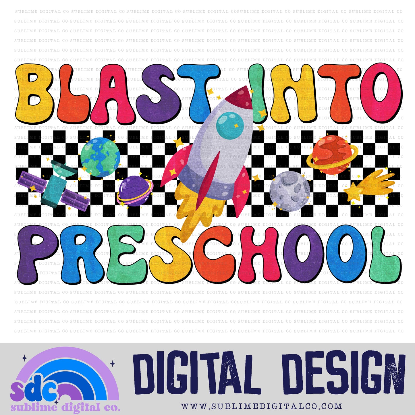 Blast Into School Bundle 2 • Groovy School • School • Instant Download • Sublimation Design