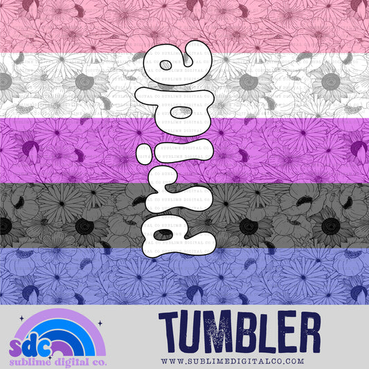 Genderfluid Floral Pride • Pride • Tumbler Designs • Instant Download • Sublimation Design