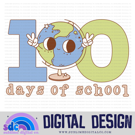 100 Days of School • Groovy School • School • Instant Download • Sublimation Design