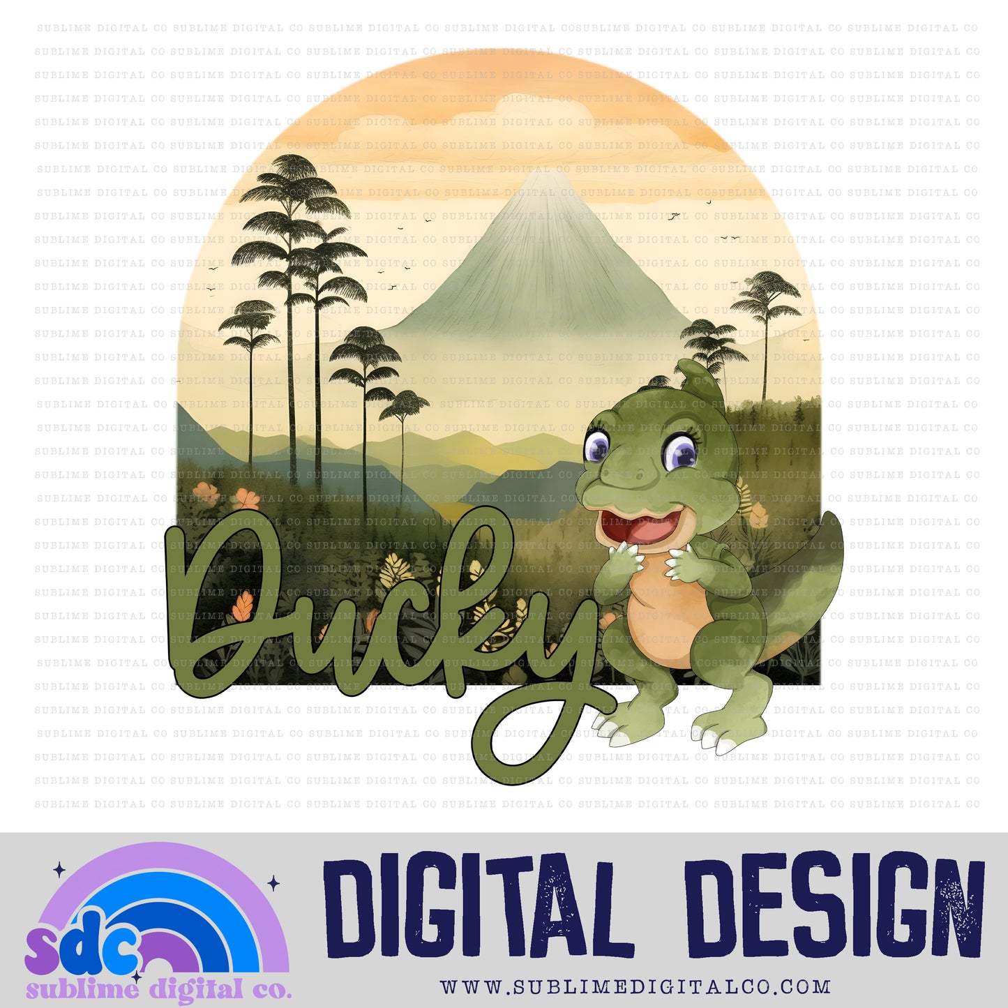 Little Green Dinosaur • Dinosaurs • Instant Download • Sublimation Design