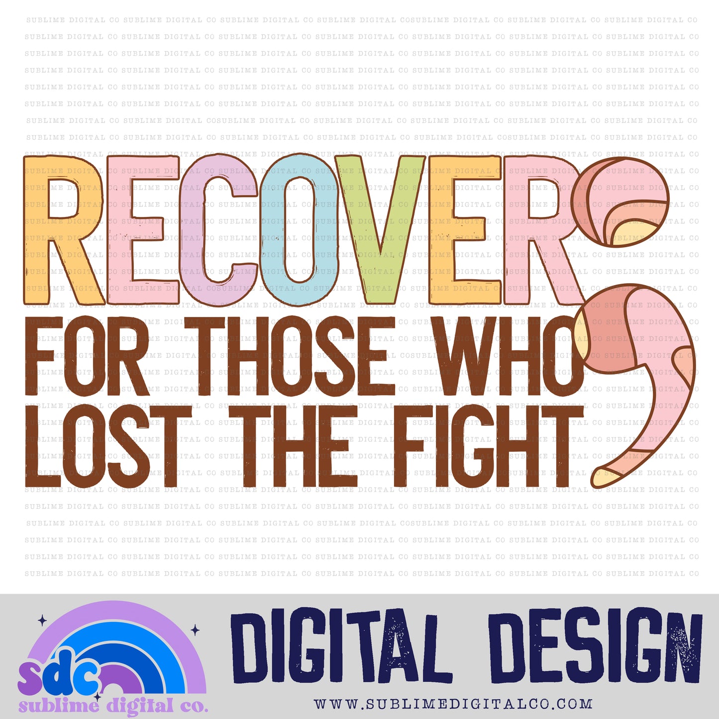 Recover • Retro • Mental Health Awareness • Instant Download • Sublimation Design