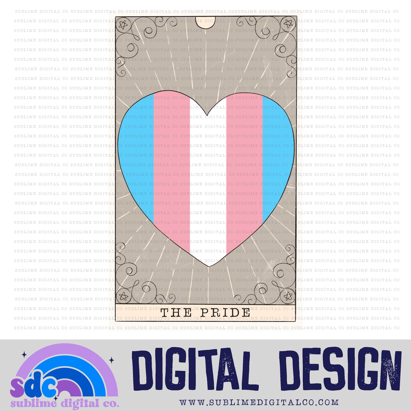 Transgender Tarot Card • Pride • Instant Download • Sublimation Design