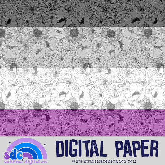 Asexual Floral • Pride • Digital Paper • Instant Download