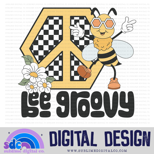 Bee Groovy 2 • Groovy Retro • Bees • Instant Download • Sublimation Design