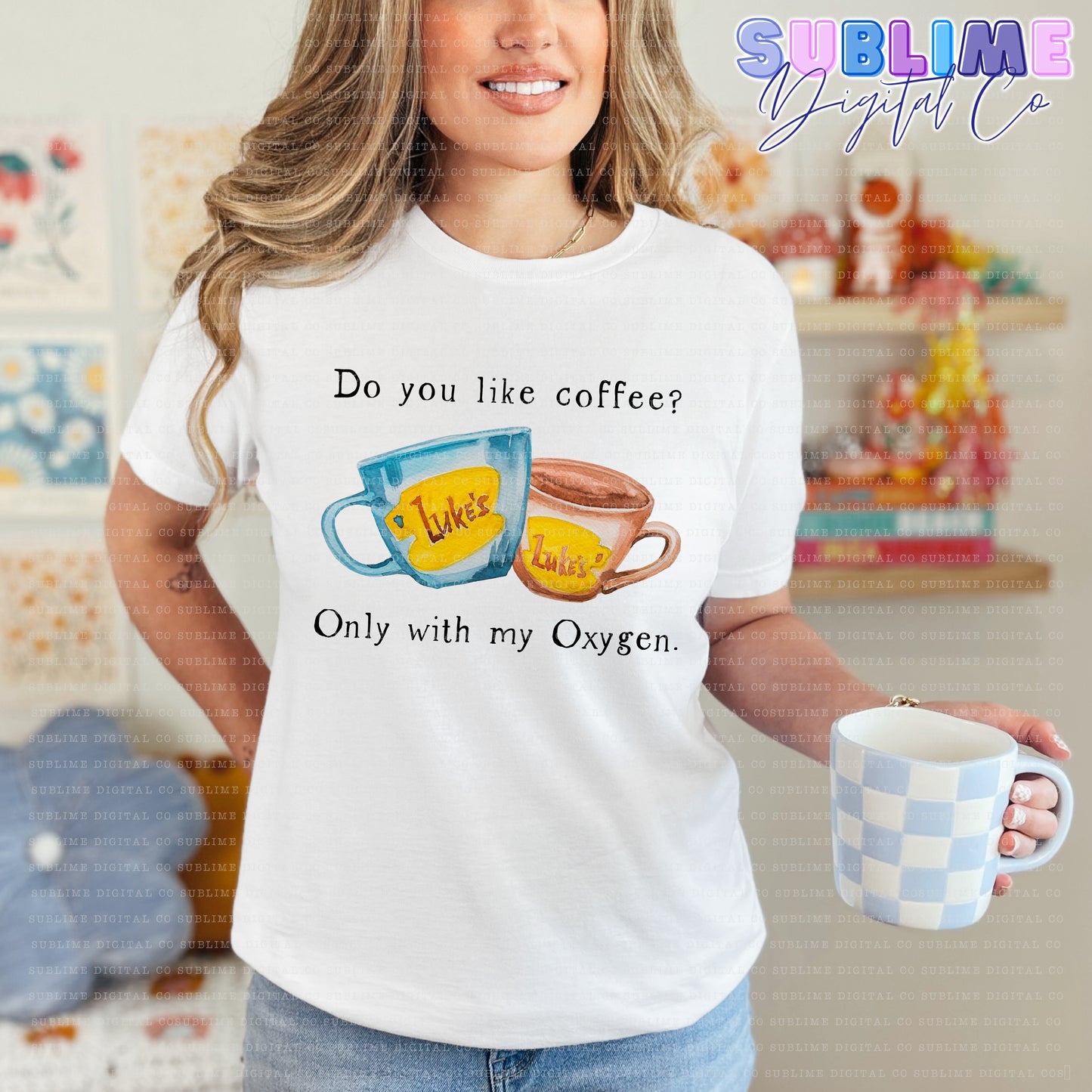 Do you like coffee? • Mom & Daughter • Instant Download • Sublimation Design