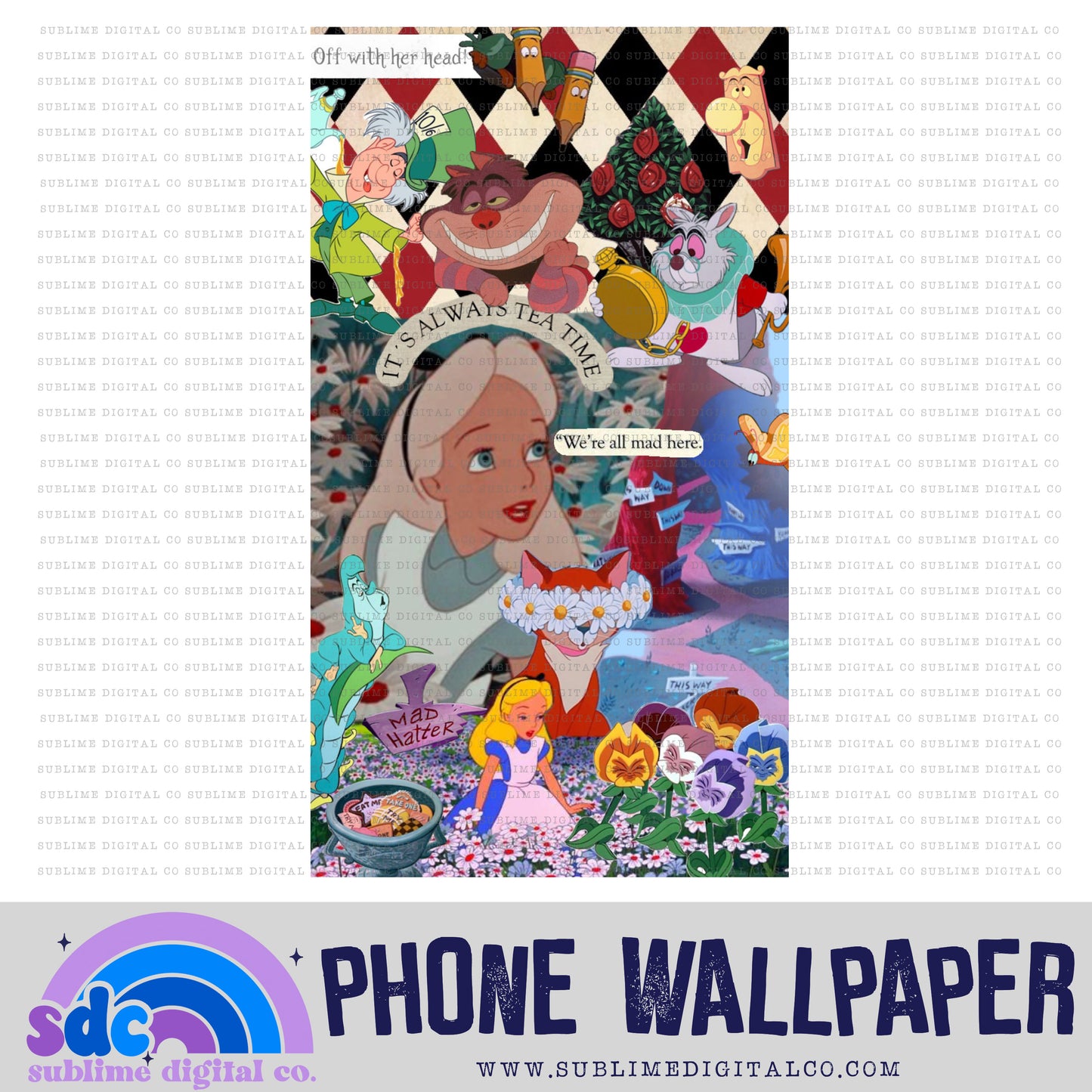 Alice • Phone Wallpaper Designs • Instant Download • Sublimation Design