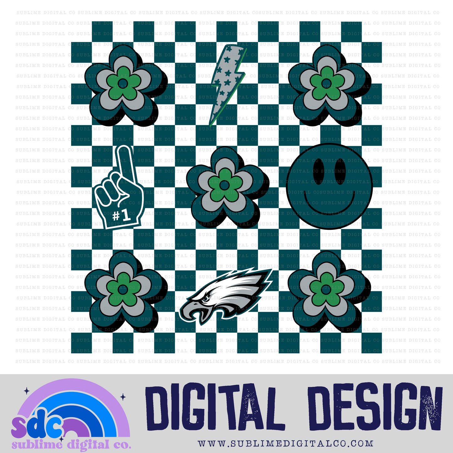 Checkerboard - Dark Green • PE • Sports • Instant Download • Sublimation Design