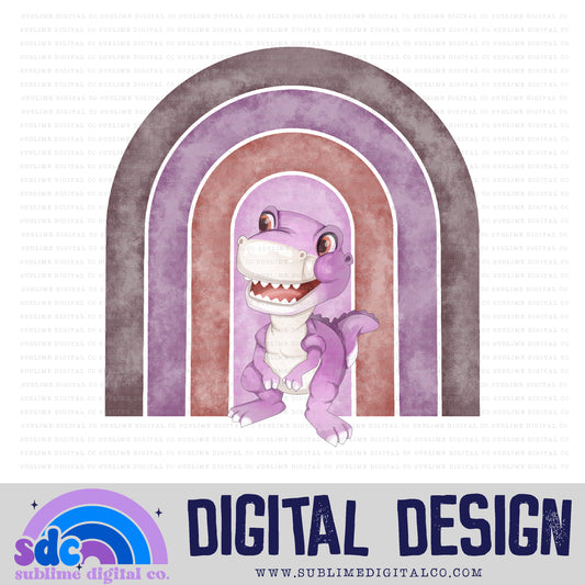 Big Purple Dinosaur Rainbow • Dinosaurs • Instant Download • Sublimation Design