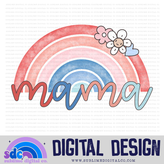 Mama - Rainbow • 4th of July • Summer • Instant Download • Sublimation Design