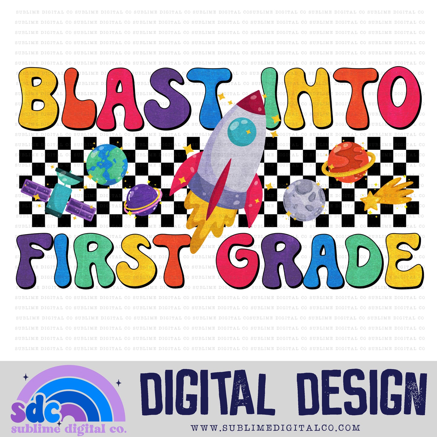 Blast Into School Bundle 2 • Groovy School • School • Instant Download • Sublimation Design