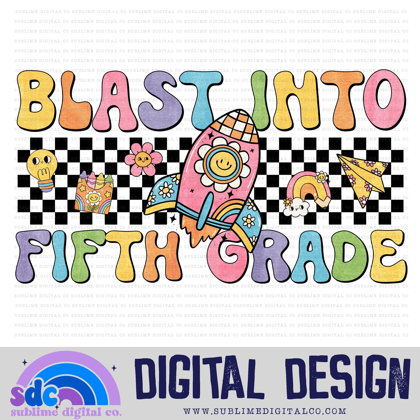 Blast Into School Bundle • Groovy School • School • Instant Download • Sublimation Design