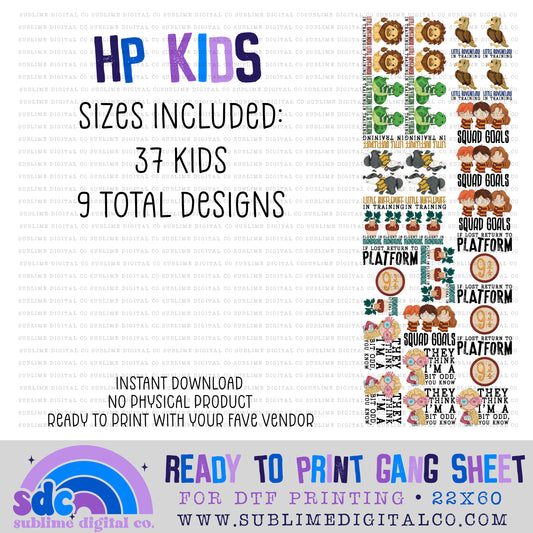 HP Kids • Premade Gang Sheets • Instant Download • Sublimation Design