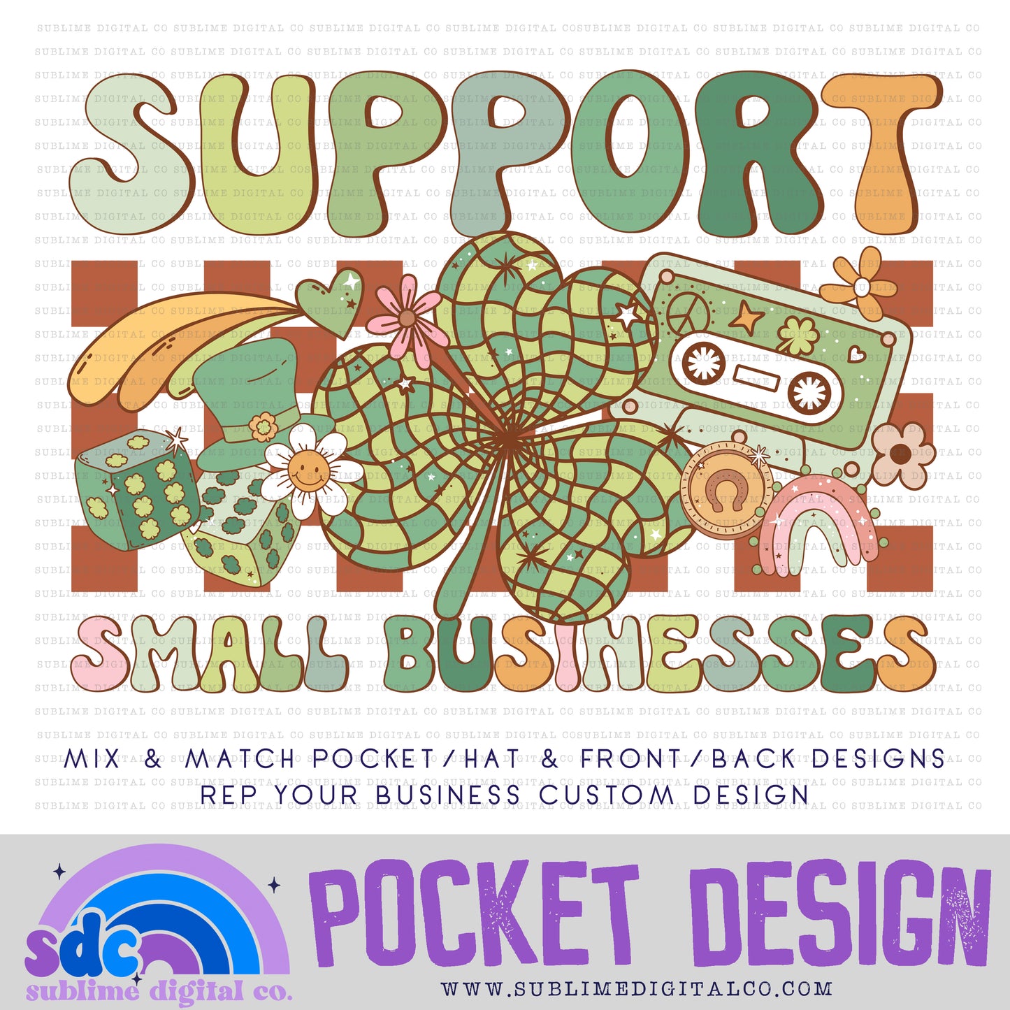 St Patrick's • Pocket/Hat Design • Rep Your Business • Instant Download • Sublimation Design