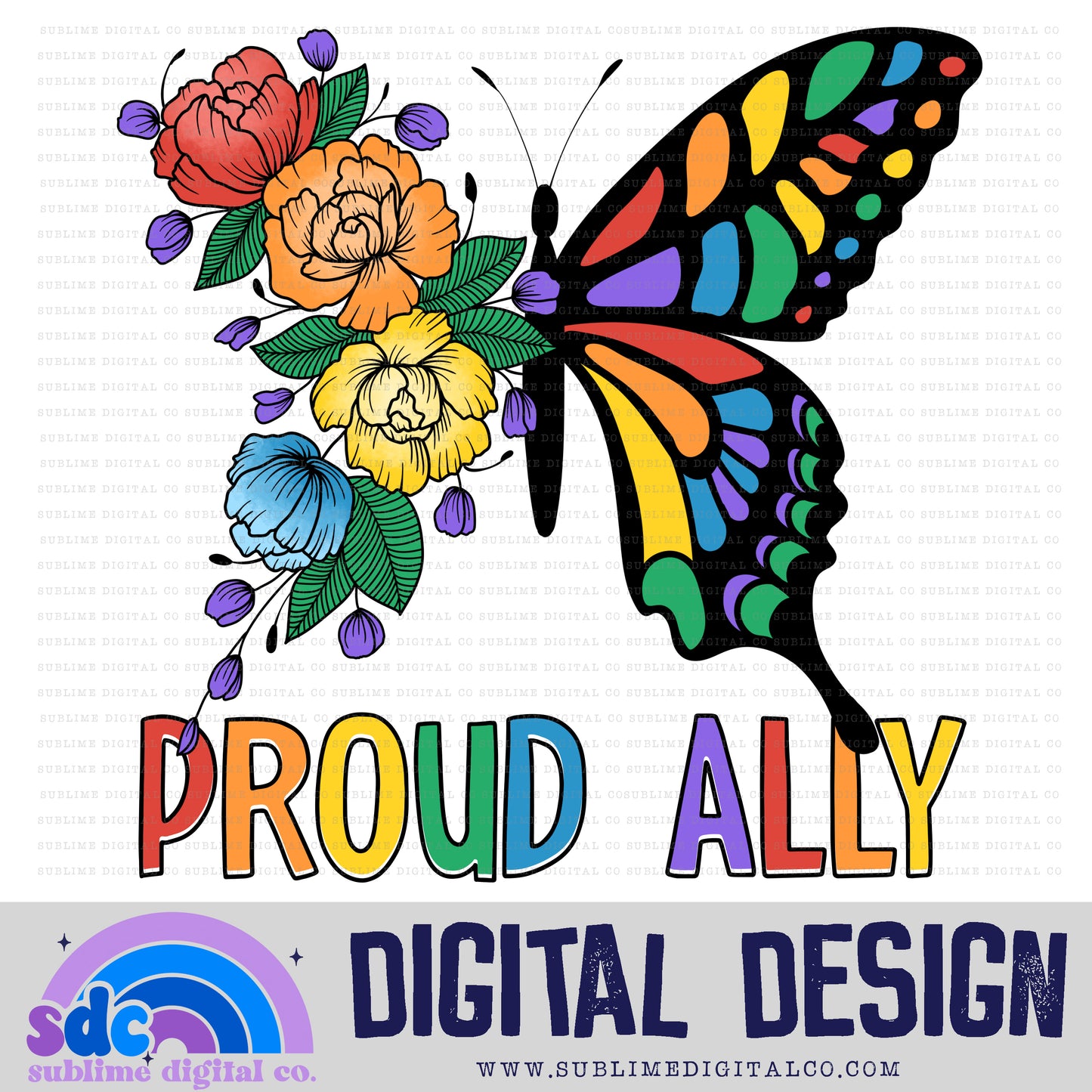 Proud Ally - Butterfly • Pride • Instant Download • Sublimation Design