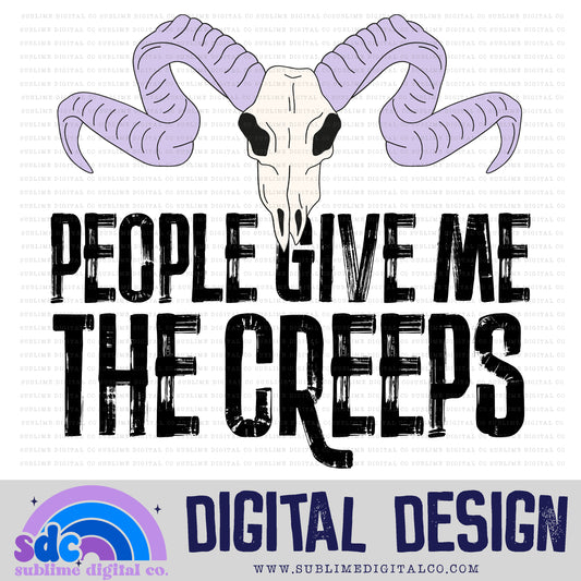 People Give Me the Creeps • Groovy Retro • Halloween • Instant Download • Sublimation Design