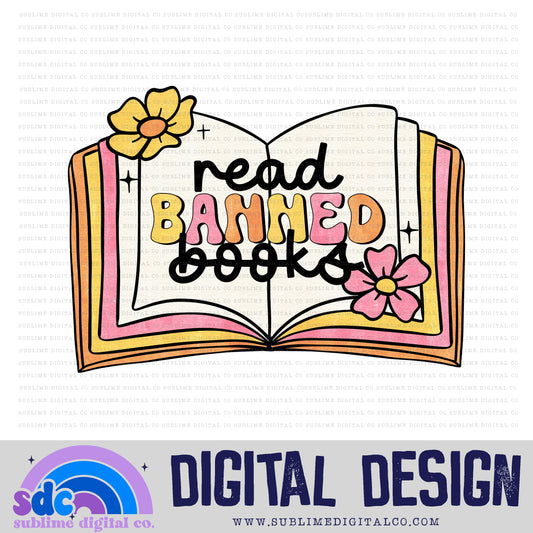 Read Banned Books • Groovy School • School • Instant Download • Sublimation Design