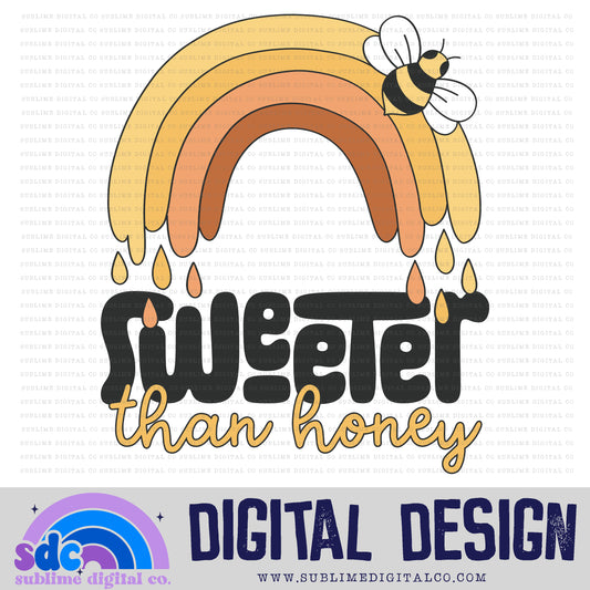 Sweeter Than Honey • Groovy Retro • Bees • Instant Download • Sublimation Design