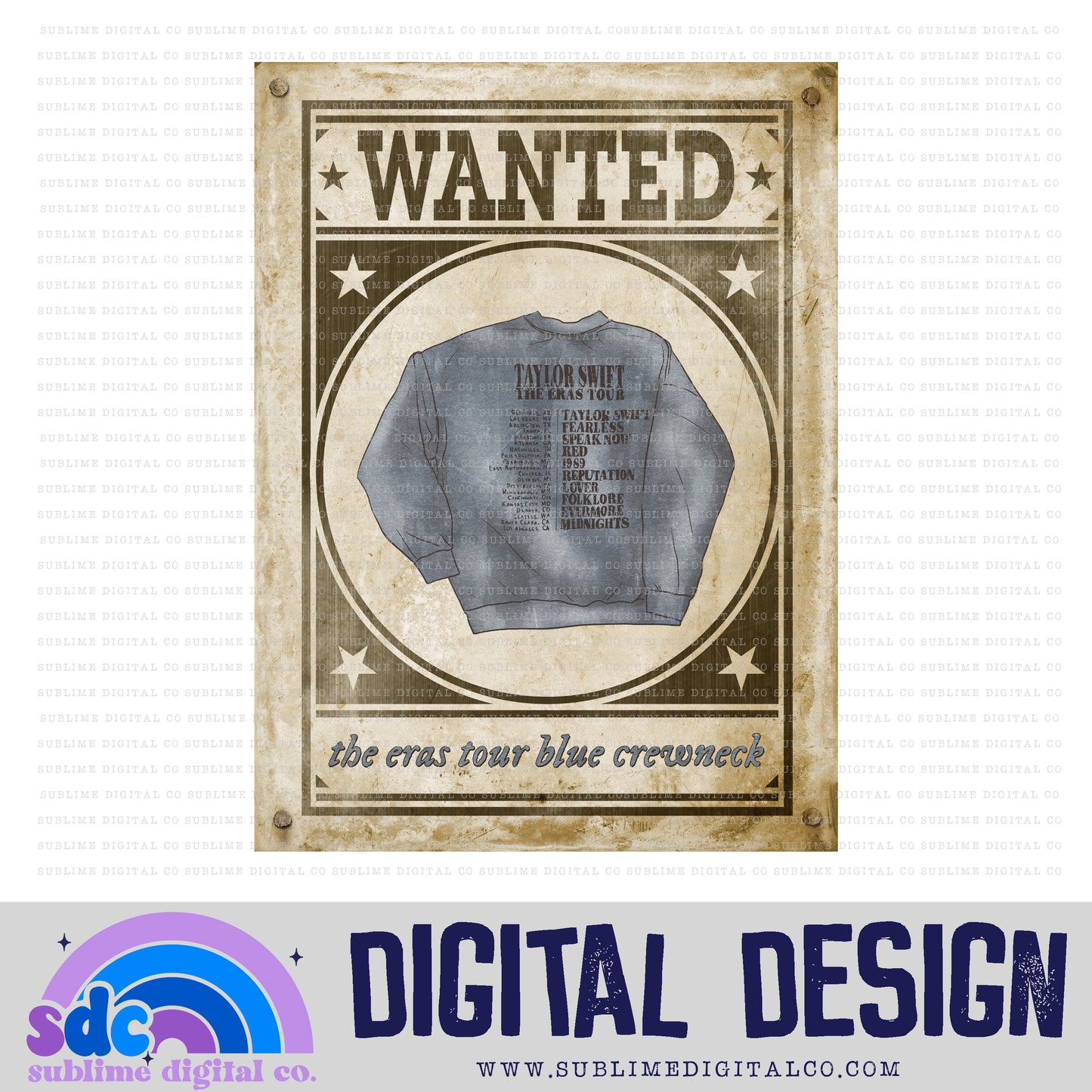 Wanted TETBCN • TS • Instant Download • Sublimation Design