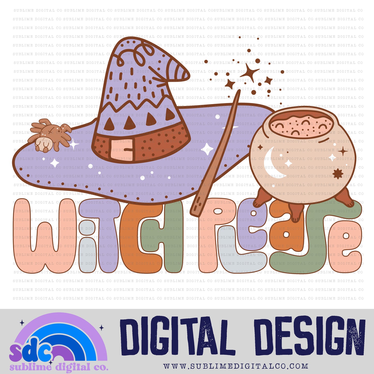 Witch Please • Groovy Retro • Halloween • Instant Download • Sublimation Design