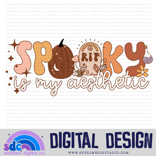 Spooky is my Aesthetic • Groovy Retro • Halloween • Instant Download • Sublimation Design