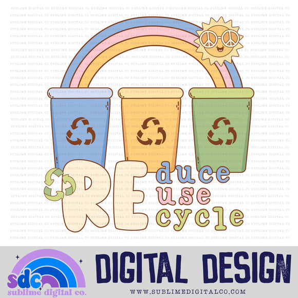 Reduce, Reuse, Recycle • Summer • Instant Download • Sublimation Design